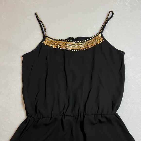 Women's Sleeveless Scoop Embellished Neck Romper Playsuit Size S Casual Festival - Picture 4 of 12